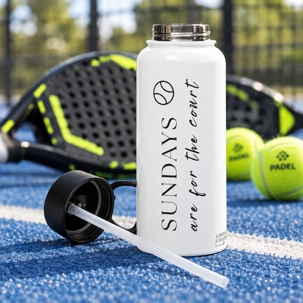 Trinkflasche für Sport und Padel Tennis, Geschenk Trinkflasche, Trinkflasche für Training