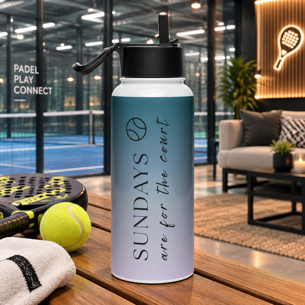 Edelstahl Trinkflasche für Tennis und Padel Tennis Spieler