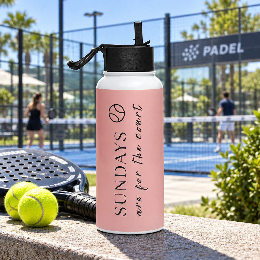 Edelstahl Trinkflasche für Training und Turnier, Flasche für ennis und Padel Tennis Fans, Geschenk für Padel Tennis Spieler