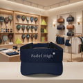 Visier Cap für Padel Tennis Spieler. Visor Cap navy und schwarz für Padel Tennis Clubs und Vereine.