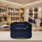 Visier Cap für Padel Tennis Spieler. Visor Cap navy und schwarz für Padel Tennis Clubs und Vereine.